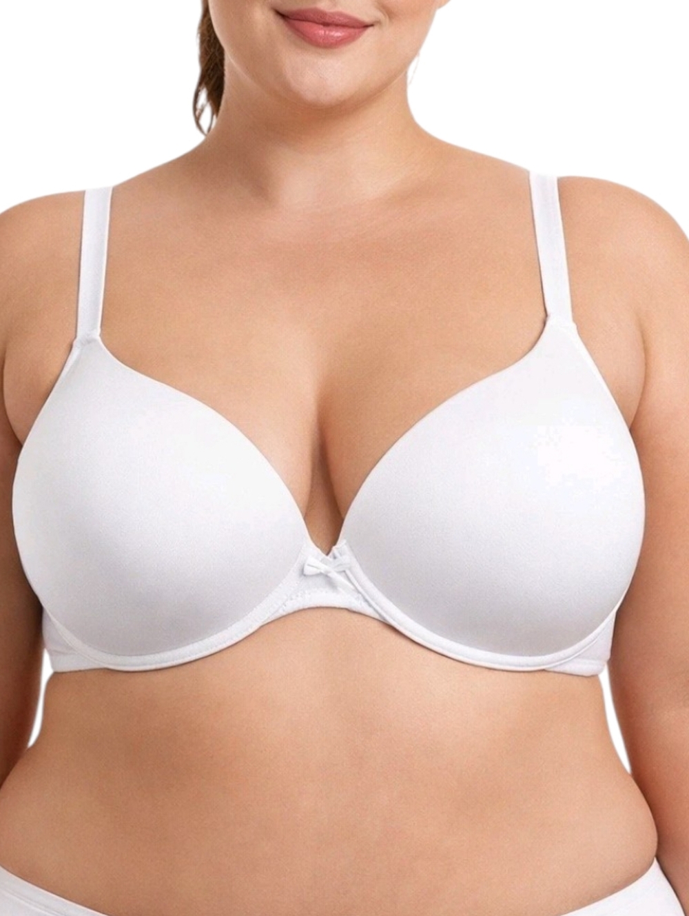 Cacique Boost Plunge Full Cup Lined Underwire Padded Lift White Bra 38DDD 38F